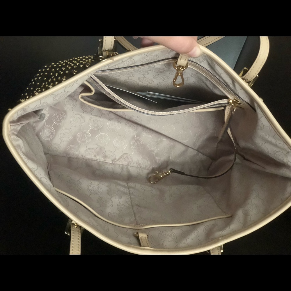 Michael Kors Jet Set Gold Studded Tote Bag - Picture 5 of 12